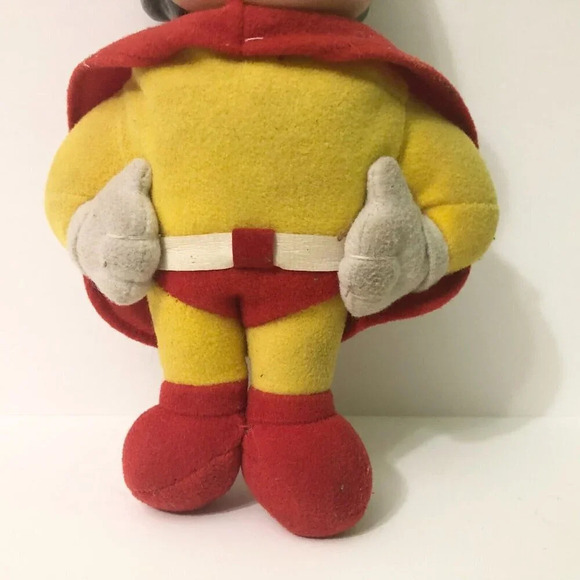 1988 Vintage Viacom Vinyl Head Mighty Mouse Plush Toy 8 Inch Tall - Picture 3 of 16